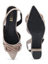 GNIST Embellished Pointed Nude Block Heel